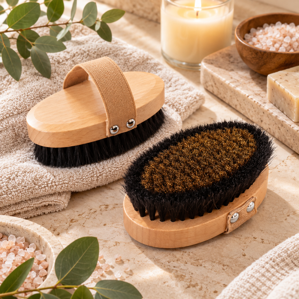 BathLoom CopperGlow Dry Body Brush