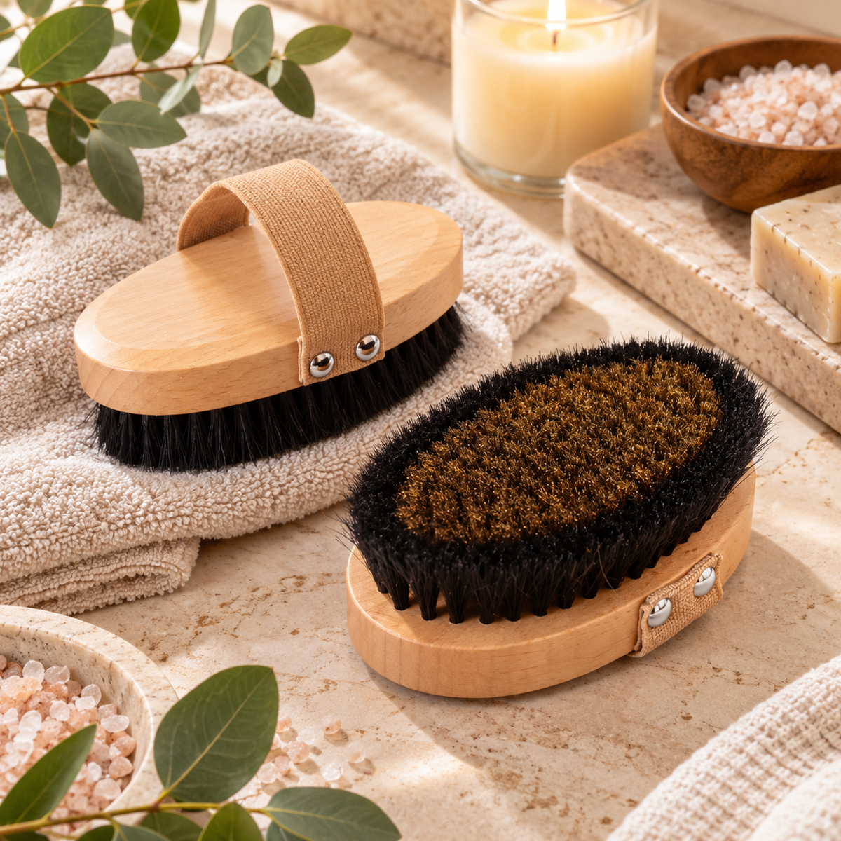 BathLoom CopperGlow Dry Body Brush